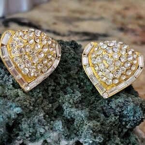 Vintage crystal clips on earrings